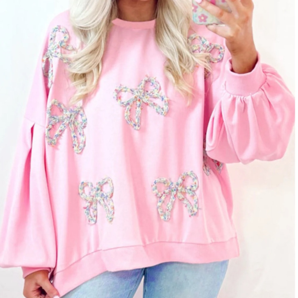 Pink Embroidered Pullover